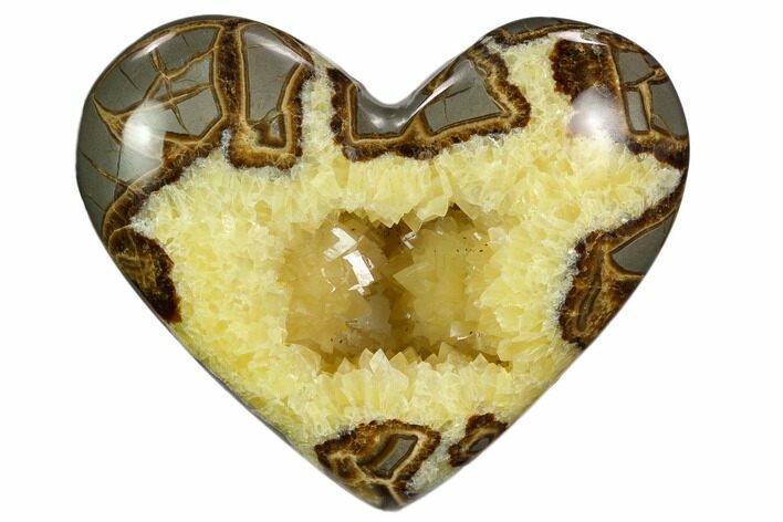Polished Utah Septarian Heart - Beautiful Crystals #129277